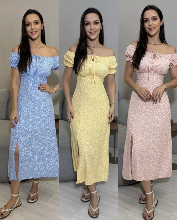 vestido elastex manga curta