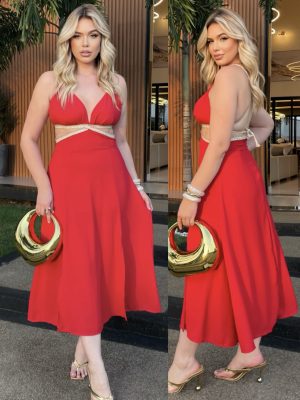 vestido mÍdi com renda