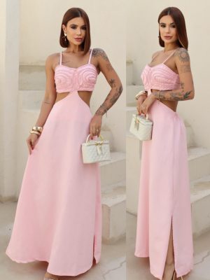 vestido longo corset