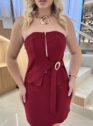 vestido fivela lateral
