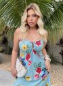 vestido tropical fivela busto